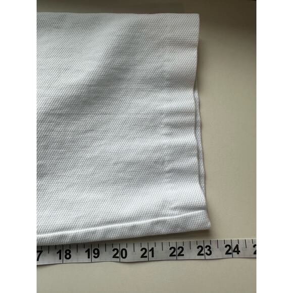 J McLaughlin Sz 14 White Quilted Texture Cropped Pants Stretch Cotton Minimalist - Picture 7 of 11